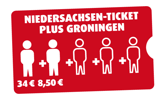 Niedersachsen-Ticket plus Groningen 2 Personen