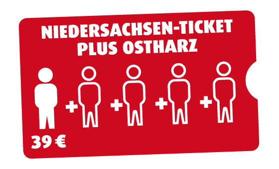 Niedersachsen-Ticket plus Ostharz 1 Person